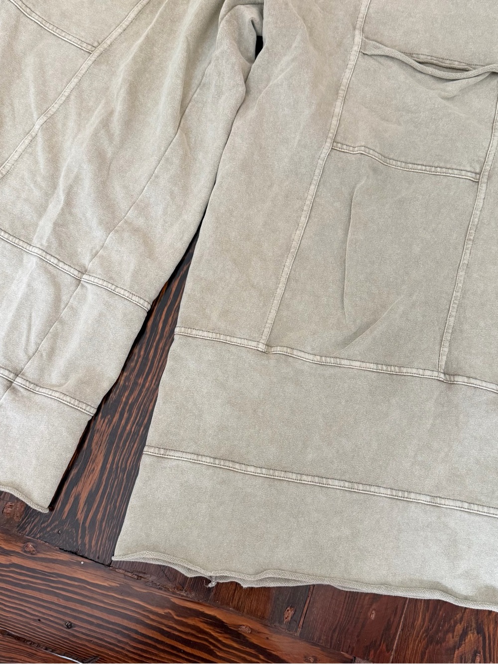 Three Bird Nest Wide-Leg Cropped Drawstring Pants in Taupe - Picture 3 of 7